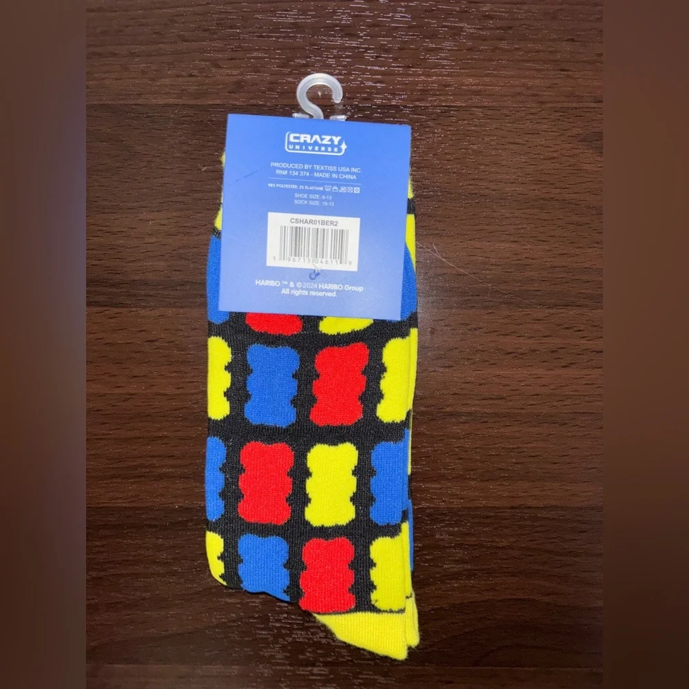 HARIBO GUMMY BEAR NOVELTY CREW SOCKS NWT MEN’S SHOE SIZE 6-13